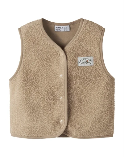 Name It - NMMOwe Regular Teddt Vest - Sesame 